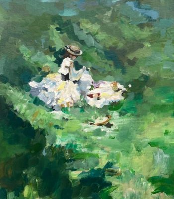 Girl on grass