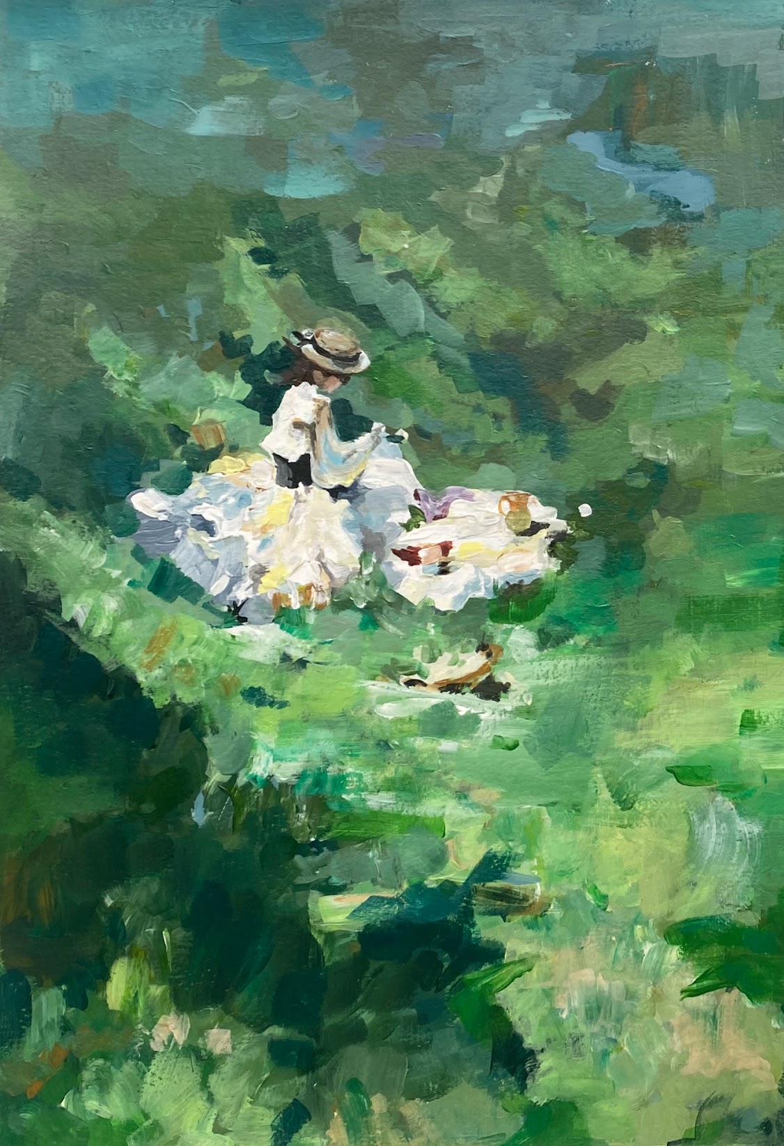 Girl on grass